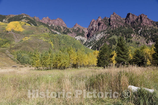 Aspen, CO Photo - Rocky Mountain Peaks, aflame with Fall Colors, Outside Aspen, Colorado.