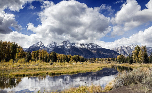 Grand Teton National Park, Wyoming Photo - The Majestic Peaks of The Teton Range Reflect in a Mountain Stream in Grand Teton National Park in Northwestern Wyoming.
