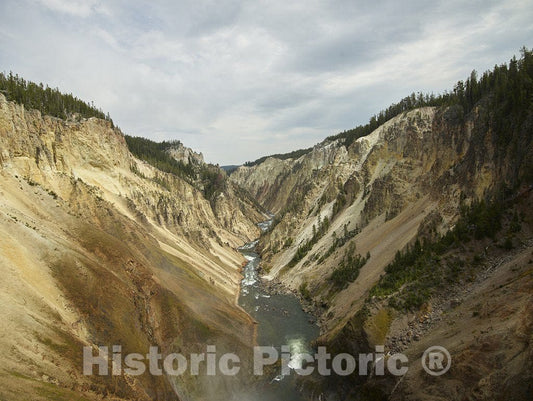 Yellowstone National Park, Wyoming Photo - The Yellowstone River Gorge in Yellowstone National Park in Northwestern WY.