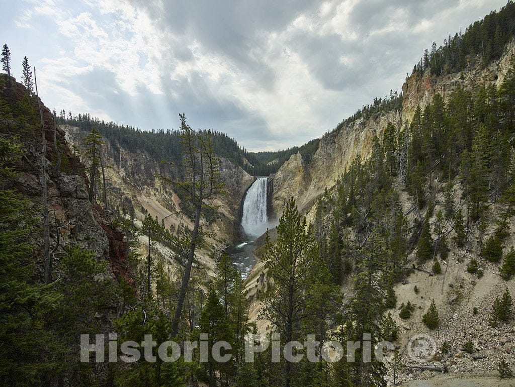 Yellowstone, Wyoming Photo - The Mighty Lower Falls of The Yellowstone River. Falling 308 feet, They are The Highest-Volume Waterfalls in The Rocky Mountains.