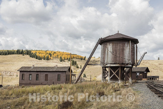 Conejos County, CO - 16x24 Photo - Water Tower at Tiny Osier, Colorado, Station-