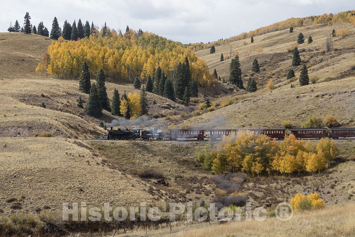 Conejos County, CO Photo - A Cumbres & Toltec Scenic (C&TS) Railroad steam Train-
