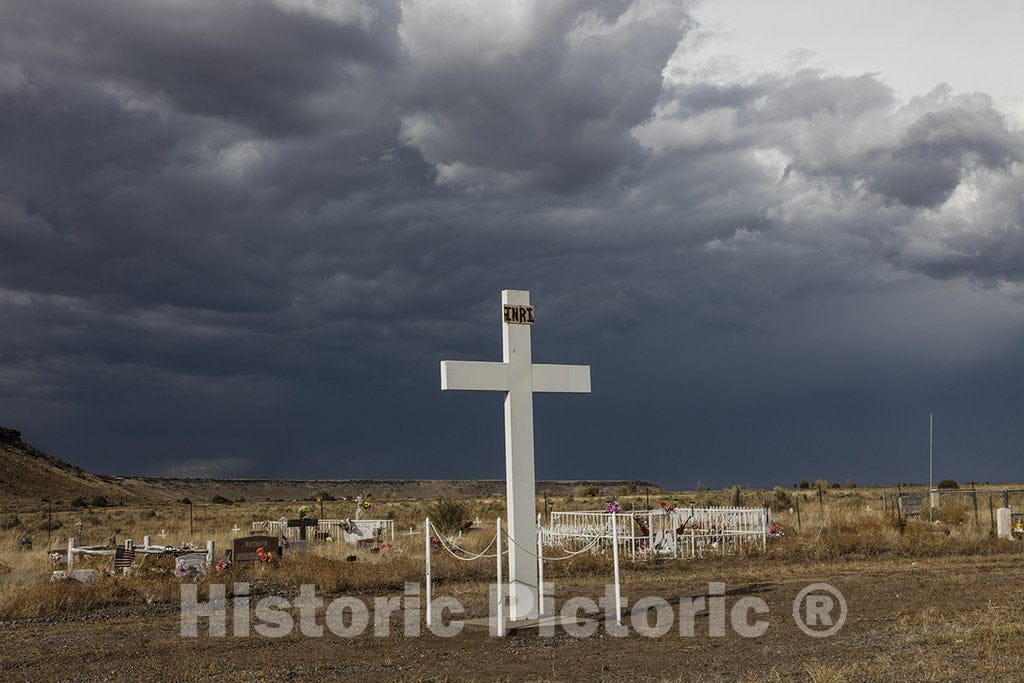 Conejos County, CO Photo - A Humble Roadside Cemetery in Conejos County, CO, Near The New Mexico Border.