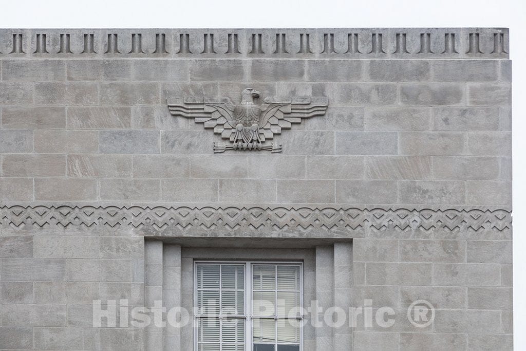 Monroe, LA Photo - Eagle Art Detail. Art Deco Style Federal Building & U.S. Courthouse, Monroe, Louisiana