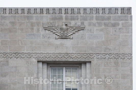 Monroe, LA Photo - Eagle Art Detail. Art Deco Style Federal Building & U.S. Courthouse, Monroe, Louisiana