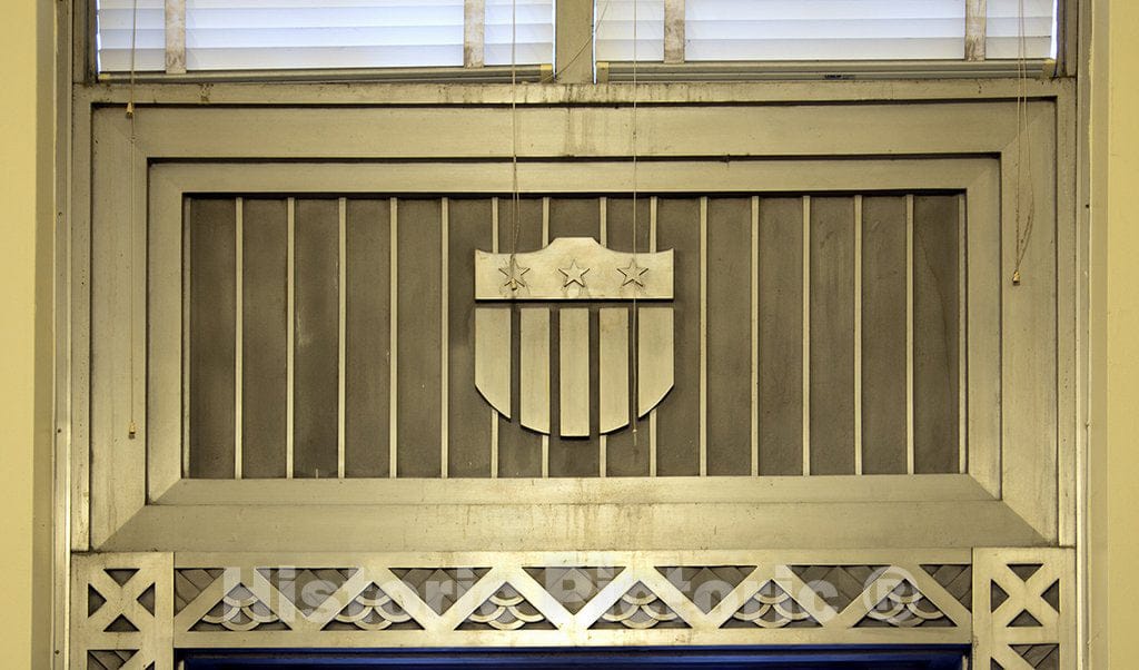 Monroe, LA Photo - Interior doorway art detail. Art Deco style Federal Building & U.S. Courthouse, Monroe, Louisiana