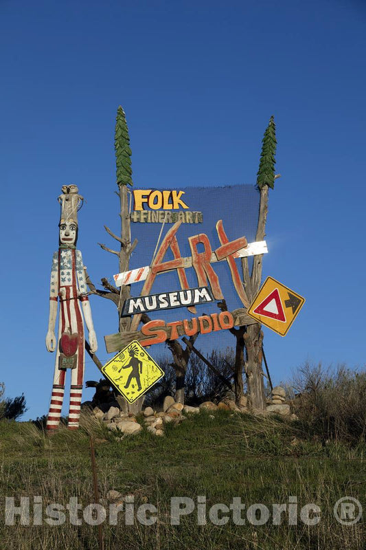 Photo- Artwork Above The Highway on The Grounds of The Folk and Finer Art Museum and Studio Near Mancos in Montezuma County, Colorado 1 Fine Art Photo Reproduction