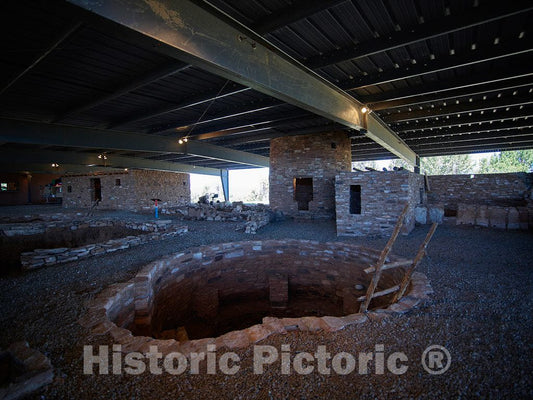 Photo- A kiva, or room used by Puebloans for religious rituals, adjacent to the home of Archie and Mary Hanson, founders of Indian Camp Ranch 3 Fine Art Photo Reproduction