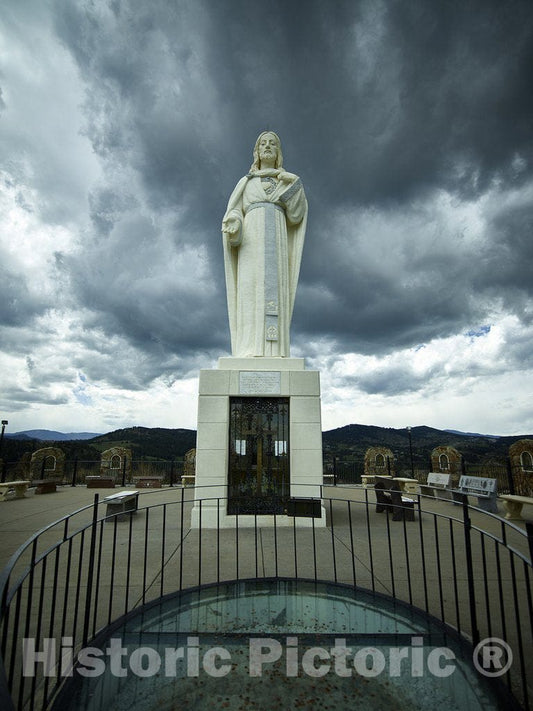 Golden, CO Photo - The Sacred Heart of Jesus Statue at The Mother Cabrini Shrine in Golden, Colorado.
