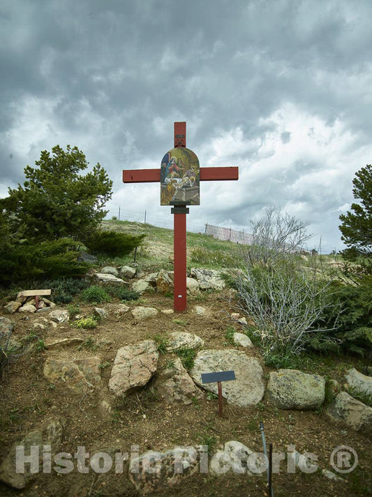 Photo - A Station of The Cross on The Stairway of Prayer at The Mother Cabrini Shrine in Golden, Colorado- Fine Art Photo Reporduction