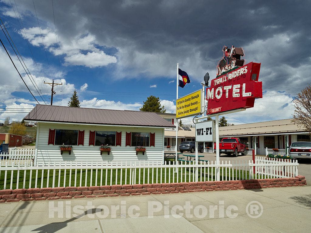 Photo - The Trail Riders Motel in Granby, Colorado, Next to The Southern Entrance to Rocky Mountain National Park- Fine Art Photo Reporduction