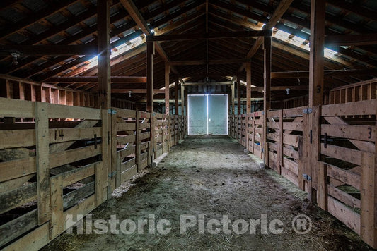 Photo - Inside the horse barn at Big Creek cattle ranch on the Colorado border, near the towns of Riverside and Encampment, in Carbon County, Wyoming- Fine Art Photo Reporduction
