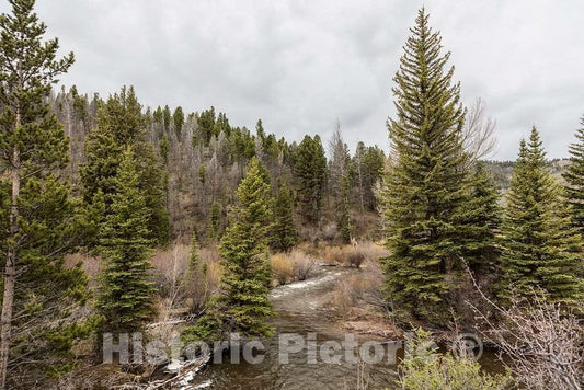 Photo- The stream that gives the name to the Big Creek cattle ranch on the Colorado border, near the towns of Riverside and Encampment in Carbon County 3 Fine Art Photo Reproduction