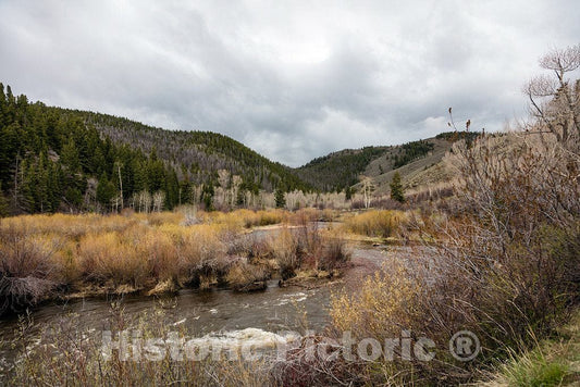 Photo- The stream that gives the name to the Big Creek cattle ranch on the Colorado border, near the towns of Riverside and Encampment in Carbon County 4 Fine Art Photo Reproduction