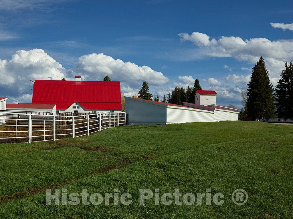 Photo- Corral Fencing and Ranch Buildings at Big Creek Cattle Ranch on The Colorado Border, Near The Towns of Riverside and Encampment, in Carbon County, Wyoming 2