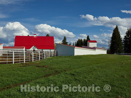 Photo- Corral Fencing and Ranch Buildings at Big Creek Cattle Ranch on The Colorado Border, Near The Towns of Riverside and Encampment, in Carbon County, Wyoming 2