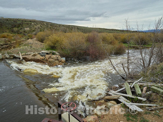 Photo- Irrigation dam and stream at Big Creek cattle ranch on the Colorado border, near the towns of Riverside and Encampment, in Carbon County, Wyoming 2 Fine Art Photo Reproduction