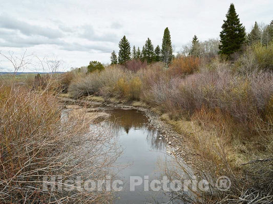 Photo - Irrigation Stream at Big Creek Cattle Ranch on The Colorado Border, Near The Towns of Riverside and Encampment, in Carbon County, Wyoming- Fine Art Photo Reporduction