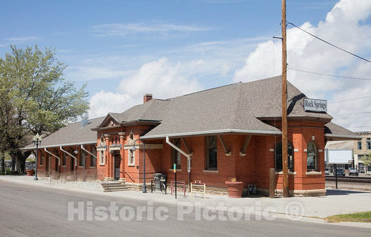Photo - Train Station in Downtown Rock Springs, Wyoming- Fine Art Photo Reporduction