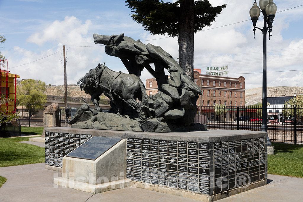 Photo - Edward J. Fraughton's Sculpture,Clearing The Haulway in Rock Springs, Wyoming, Salutes Wyoming's Coal Miners and Their Legacy- Fine Art Photo Reporduction