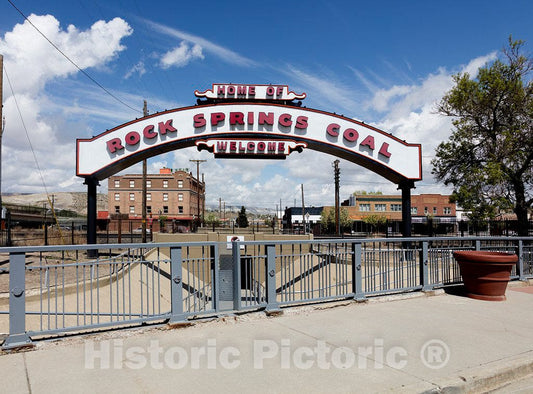 Photo - The Rock Springs Coal Arch in Rock Springs, Wyoming, was a Prominent Feature of Postcards About The Town in The 1920s and Beyond- Fine Art Photo Reporduction