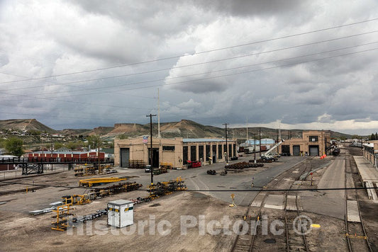 Photo- Scene Along Railroad Avenue and The Still-Bustling Tracks and Freight terminals of The Union Pacific Railroad in Green River, Wyoming 3 Fine Art Photo Reproduction
