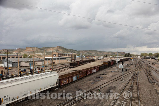 Photo- Scene Along Railroad Avenue and The Still-Bustling Tracks and Freight terminals of The Union Pacific Railroad in Green River, Wyoming 5 Fine Art Photo Reproduction