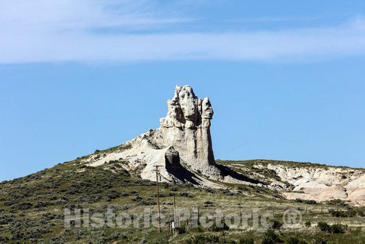 Photo - Teapot Rock, a Distinctive sedimentary Rock Formation in Natrona County, Wyoming- Fine Art Photo Reporduction