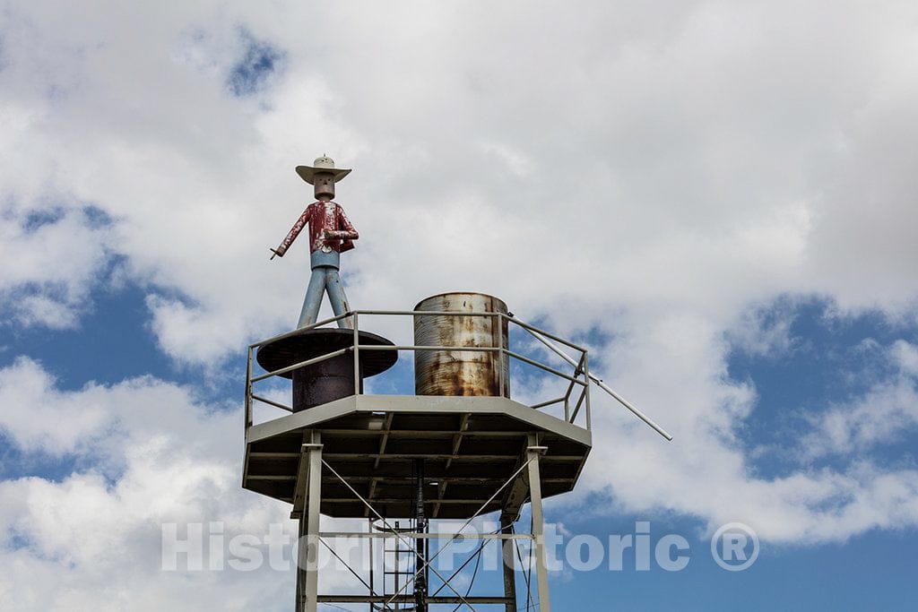 Photo - The Derelict Gas Station Below This Tower in Rural Carbon County, Wyoming, May Have Been Left to The Vandals and Elements Long ago- Fine Art Photo Reporduction