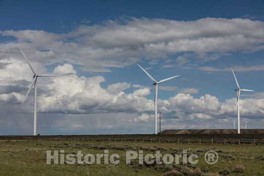 Photo- Wind turbines on a Ridge in Uinta County, Wyoming 3 Fine Art Photo Reproduction