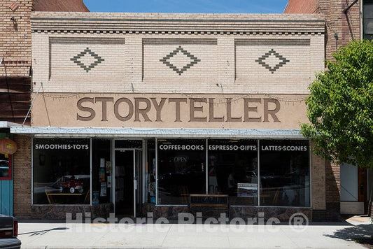 Photo - Fittingly, a bookstore (and coffee shop) does business inside the Storyteller Building in Thermopolis, Wyoming- Fine Art Photo Reporduction