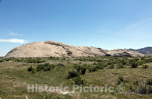 Photo- Independence Rock, a loaf-Shaped Formation Along The Sweetwater River That Would Have had Little Significance 1 Fine Art Photo Reproduction