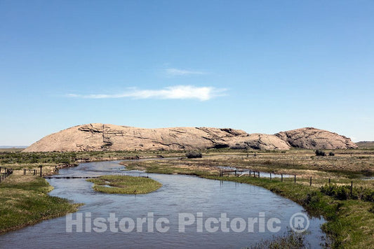 Photo- Independence Rock, a loaf-Shaped Formation Along The Sweetwater River That Would Have had Little Significance 3 Fine Art Photo Reproduction