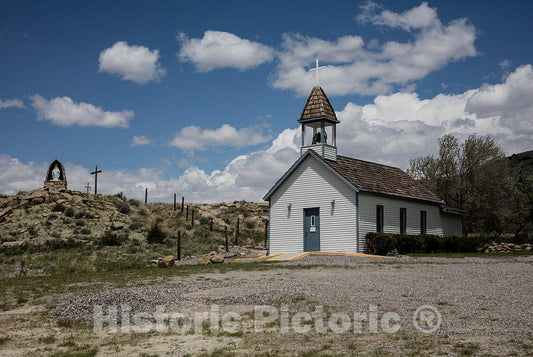 Photo - St. Edward's Catholic Church in The Town of Kinnear in Fremont County, Wyoming- Fine Art Photo Reporduction