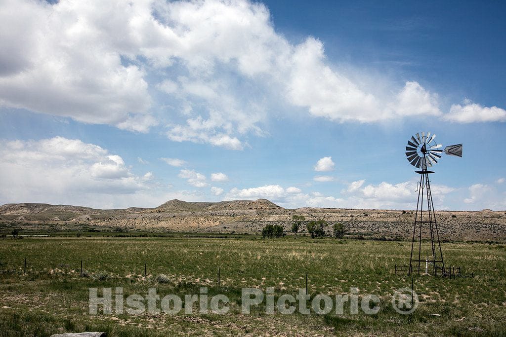 Photo - Windmill in rural Fremont County, Wyoming- Fine Art Photo Reporduction