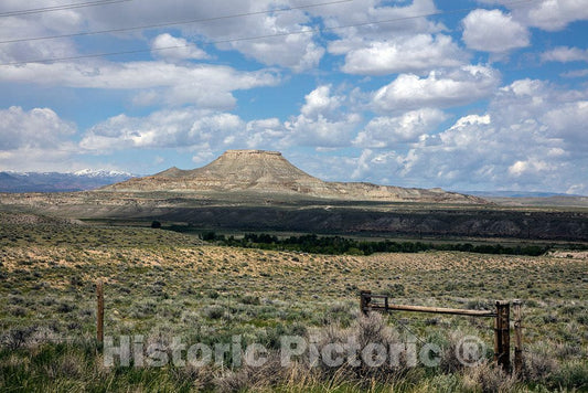 Photo- Crowheart Butte in Rural Fremont County, Wyoming. Crowheart Butte was The site of a Battle Between The Crow and Shoshone American Indian Tribes in 1866 1 Fine Art Photo