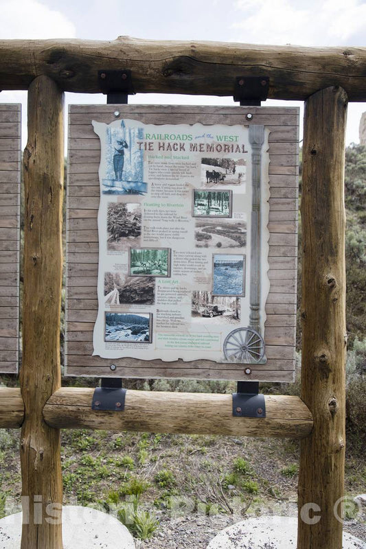 Photo - Information Board Below Tie Hack Memorial, west of Dubois, Wyoming- Fine Art Photo Reporduction
