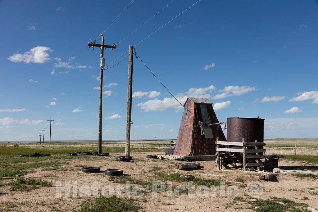 Photo - an Old, Somewhat Curious Pair of Structures in The Gas Fields of Wyoming's arid Red Desert, a vast petrochemical-Rich Area Between Rawlins and Green River