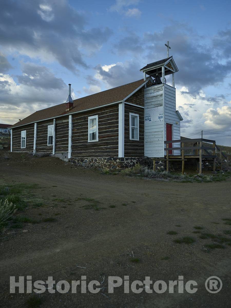 Photo - Old schoolhouse in Atlantic City; not the famous New Jersey resort for sure, but close to a ghost town in remote Fremont County, Wyoming- Fine Art Photo Reporduction