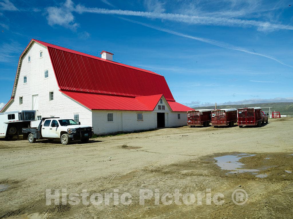 Photo- Large Horse barn at Big Creek Ranch, a vast Cattle Ranch Near The Colorado Border in Carbon County, Wyoming 2 Fine Art Photo Reproduction