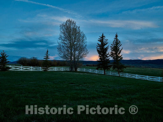 Photo - Dawn in a Corner of Big Creek Ranch, a vast Cattle Ranch Near The Colorado Border in Carbon County, Wyoming- Fine Art Photo Reporduction