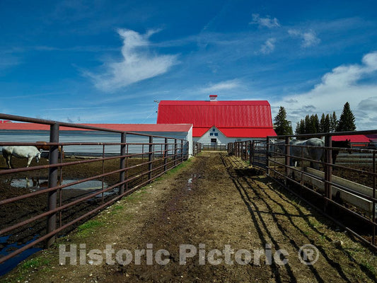 Photo - Corral at Big Creek Ranch, a vast Cattle Ranch Near The Colorado Border in Carbon County, Wyoming- Fine Art Photo Reporduction