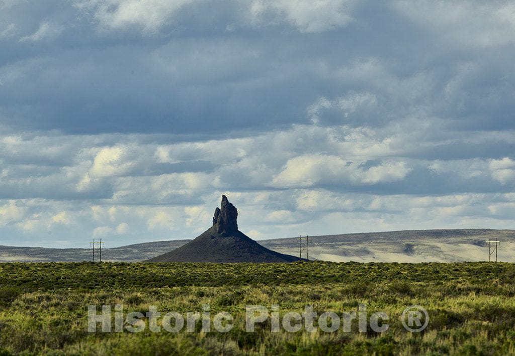 Photo - Boar's Tusk, an isolated butte within the Rock Springs Uplift in the Green River Basin of Sweetwater County, Wyoming- Fine Art Photo Reporduction