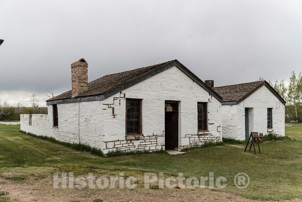 Photo- Commissary (Left) and Guest House at Fort Bridger, a Wyoming State Historical site in The Tiny Uinta County Town of The Same Name in The Southwestern Corner of That State