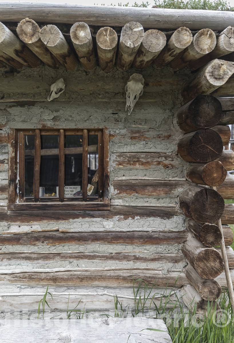 Photo - Corner of a Cabin at Fort Bridger, a Wyoming State Historical site in The Tiny Uinta County Town of The Same Name in The Southwestern Corner of That State