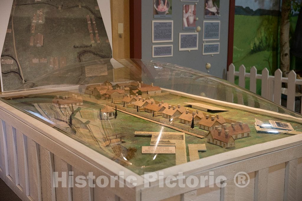 Photo- Circa-1875 Model of Fort Bridger Inside The Museum at The Wyoming State Historical site in The Tiny Uinta County Town of The Same Name in The Southwestern Corner of That State
