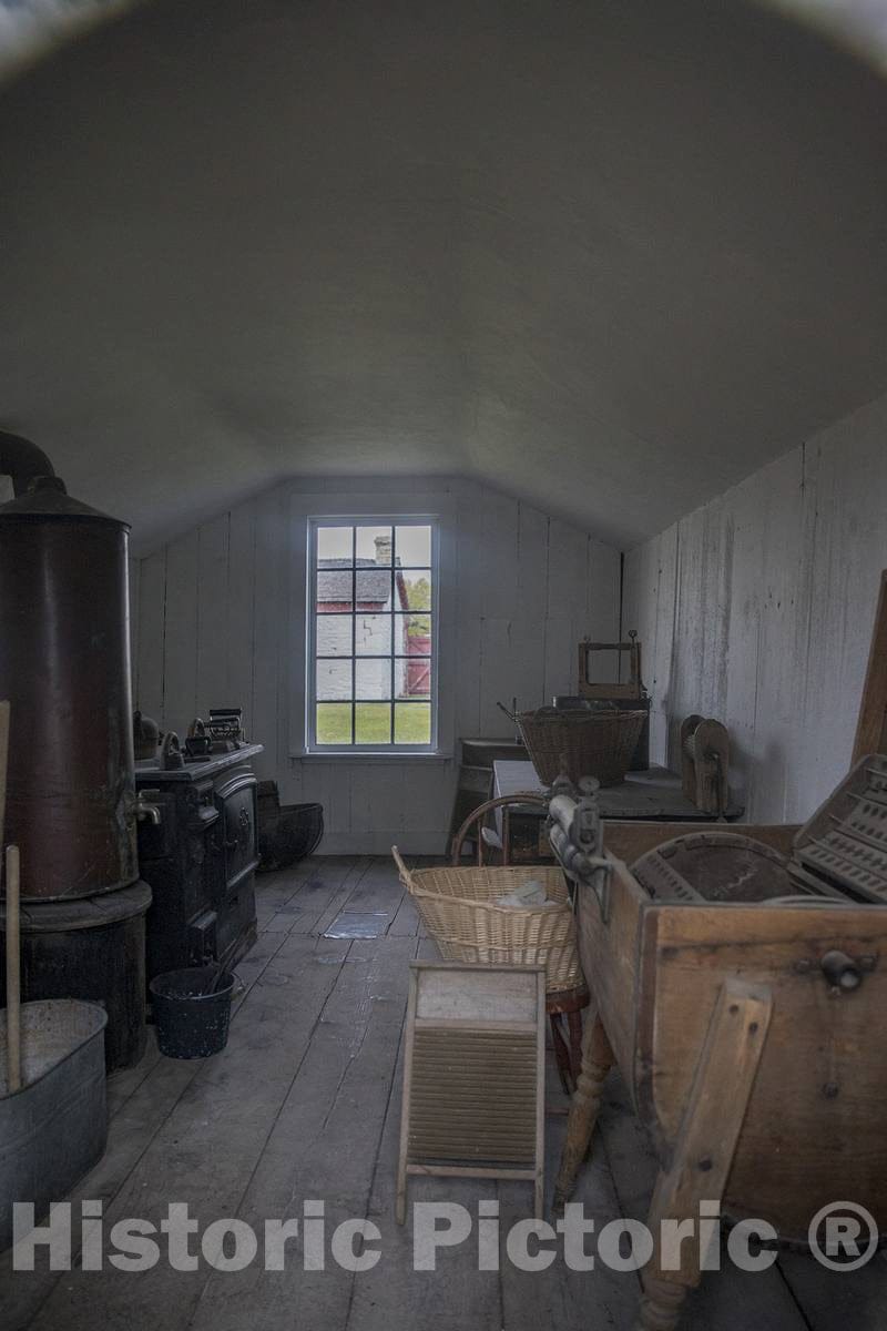 Photo- Cabin interior at Fort Bridger, a Wyoming state historical site in the tiny Uinta County town of the same name in the southwestern corner of that state 1 Fine Art Photo