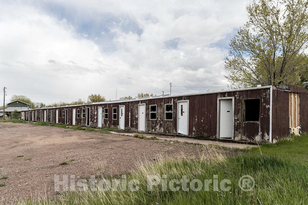 Photo- Motel Units That Saw Their Better Days Years ago in Fort Bridger, Wyoming, Near The State Historical site of The Same Name 1 Fine Art Photo Reproduction