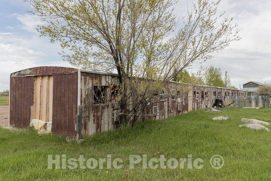 Photo- Motel units that saw their better days years ago in Fort Bridger, Wyoming, near the state historical site of the same name 2 Fine Art Photo Reproduction