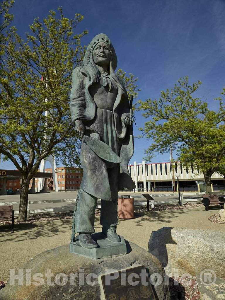 Photo- Pershing Geiger's Statue of Chief Washakie in Downtown Casper 2 Fine Art Photo Reproduction
